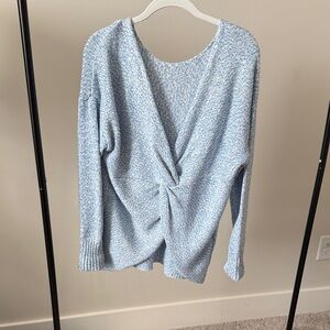 Loft Blue Twist-Front Sweater